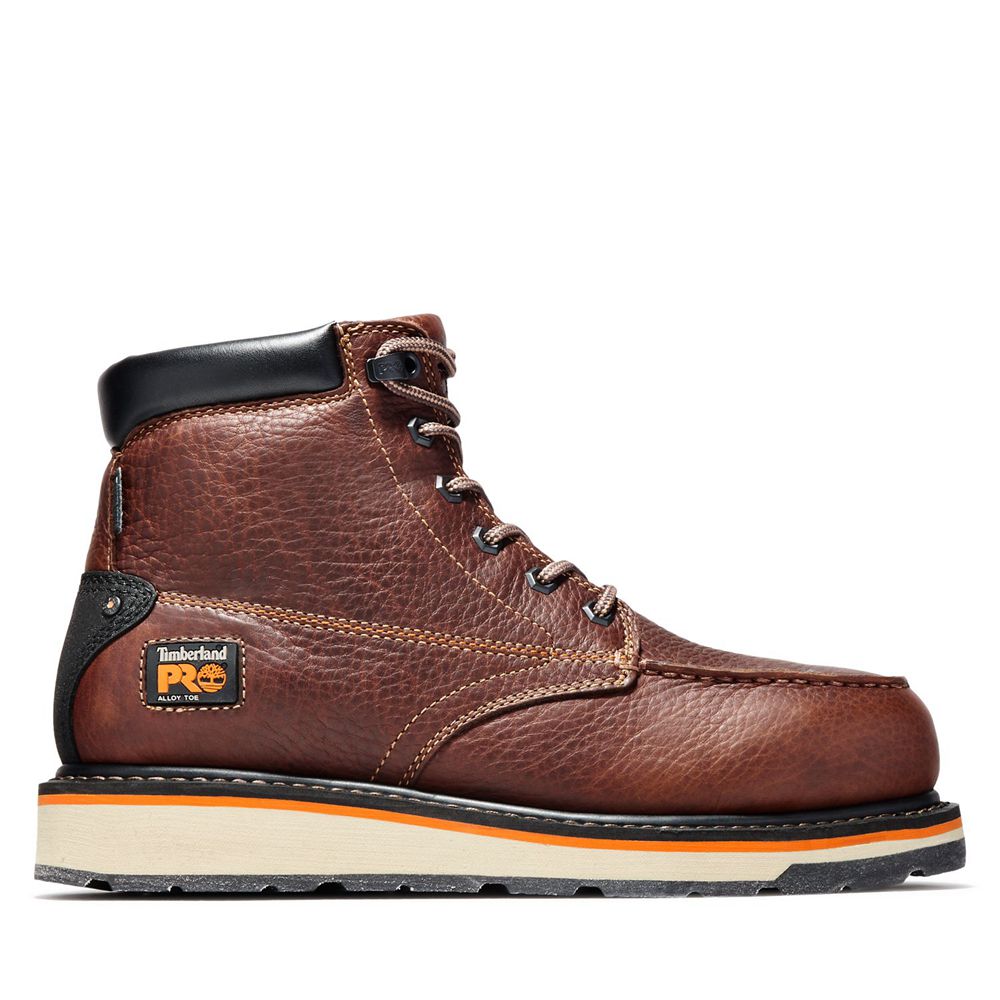 Timberland Μποτακια Εργασίας Ανδρικα Καφε - Pro® Gridworks 6" Alloy Toe - Greece 3128094-HZ